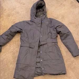 Gray North Face Down Mid-Parka